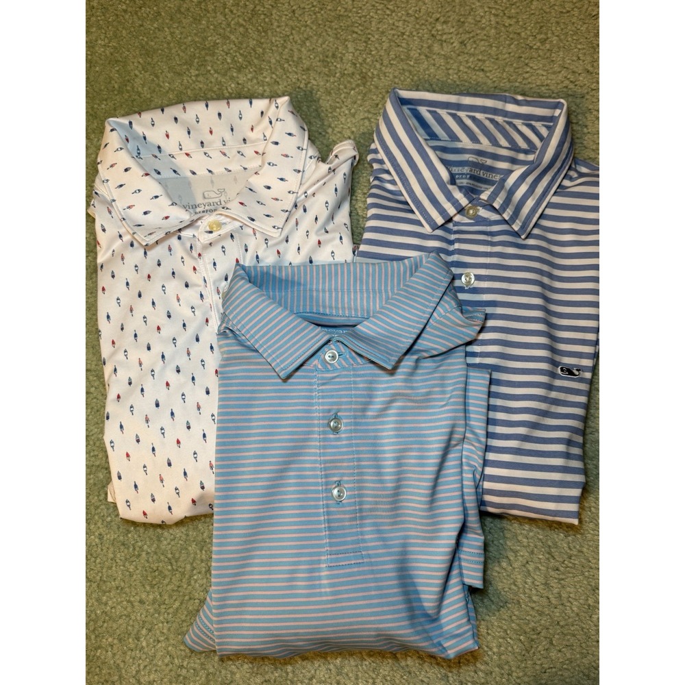 Lot of 3 - Vineyard Vines Performance Golf Polos size Large